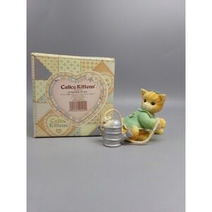 Calico Kittens Figurine 1997 Enesco A Sprinkle of Joy With Box‎ Cute